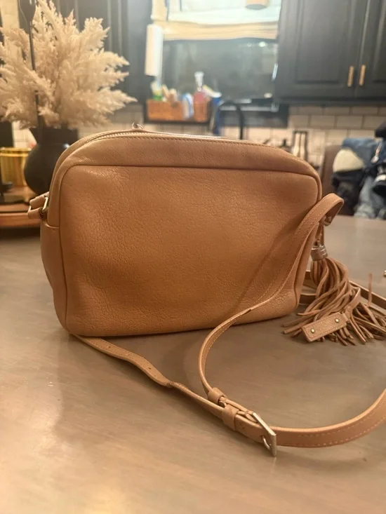 Saint Laurent Beige Leather Crossbody Lou Camera Bag with Tassel - Picture 7 of 9